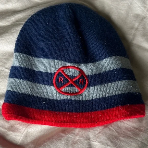 Thomas & Friends Navy, Gray & Red Knit Beanie with Engine Patch - Picture 2 of 2